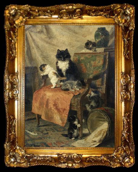 framed  Henrietta Ronner-Knip Kittens at play, ta009-2